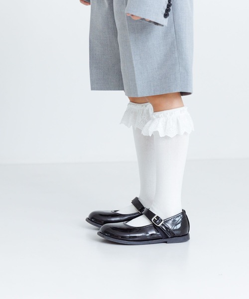 LOWRYS FARM（ローリーズファーム）の「レースハイソックス　991392（ソックス/靴下・キッズ・ホワイト/ブルー・MEDIUM/LARGE）」の2枚目の写真