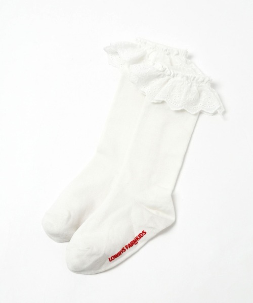LOWRYS FARM（ローリーズファーム）の「レースハイソックス　991392（ソックス/靴下・キッズ・ホワイト/ブルー・MEDIUM/LARGE）」の3枚目の写真