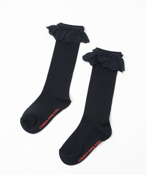 LOWRYS FARM（ローリーズファーム）の「レースハイソックス　991392（ソックス/靴下・キッズ・ホワイト/ブルー・MEDIUM/LARGE）」の5枚目の写真