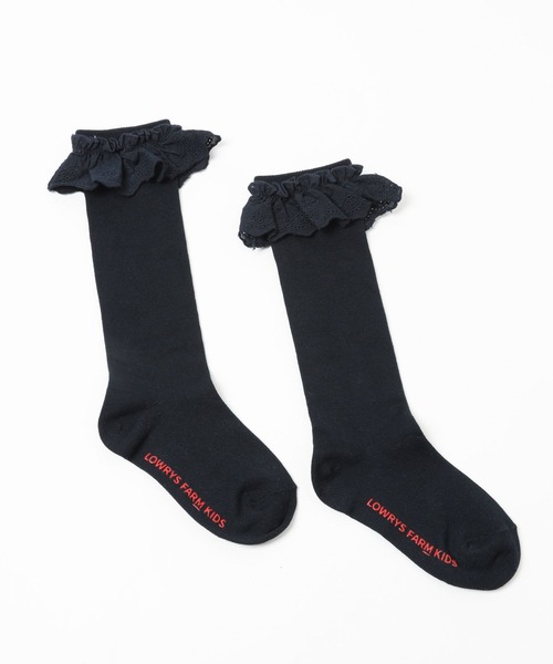 LOWRYS FARM（ローリーズファーム）の「レースハイソックス　991392（ソックス/靴下・キッズ・ホワイト/ブルー・MEDIUM/LARGE）」の9枚目の写真