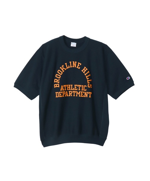 Champion(チャンピオン)の「【Champion/チャンピオン】メンズ リバースウィーブ(R) ハーフスリーブクルーネックスウェットシャツ(Tシャツ/カットソー・メンズ・ホワイト/ネイビー/グレー/ダークブラック/ペールイエロー/ブラウン系・MEDIUM/LARGE/X-LARGE)」の5枚目の写真
