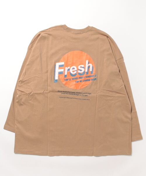 FUNALIVE(ファンアライブ)の「Big long sleeve printed T-shirt / プリント入りビッグ長袖Tシャツ unisex(Tシャツ/カットソー・メンズ・ネイビー系/ホワイト系/ネイビー/ホワイト/チャコールグレー/ベージュ系/杢グレー/ブラック/モカ/ミント/ベージュ/チャコール/ライトグリーン/ブルー/ラベンダー/ブラック系・XL/L/M)」の21枚目の写真