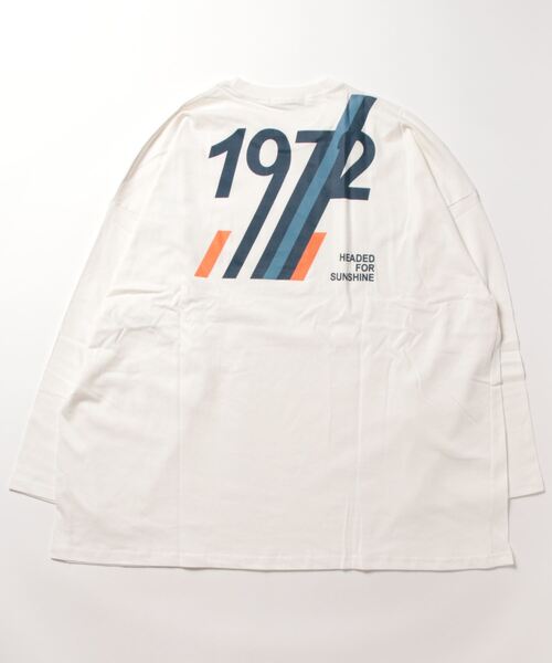 FUNALIVE(ファンアライブ)の「Big long sleeve printed T-shirt / プリント入りビッグ長袖Tシャツ unisex(Tシャツ/カットソー・メンズ・ネイビー系/ホワイト系/ネイビー/ホワイト/チャコールグレー/ベージュ系/杢グレー/ブラック/モカ/ミント/ベージュ/チャコール/ライトグリーン/ブルー/ラベンダー/ブラック系・XL/L/M)」の3枚目の写真
