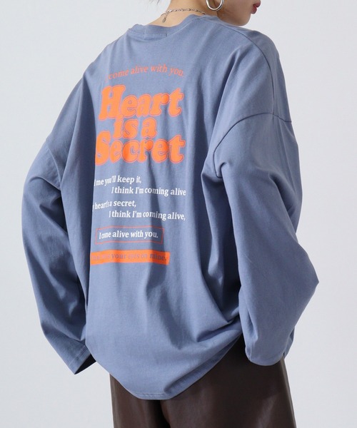 FUNALIVE(ファンアライブ)の「Big long sleeve printed T-shirt / プリント入りビッグ長袖Tシャツ unisex(Tシャツ/カットソー・メンズ・ネイビー系/ホワイト系/ネイビー/ホワイト/チャコールグレー/ベージュ系/杢グレー/ブラック/モカ/ミント/ベージュ/チャコール/ライトグリーン/ブルー/ラベンダー/ブラック系・XL/L/M)」の14枚目の写真