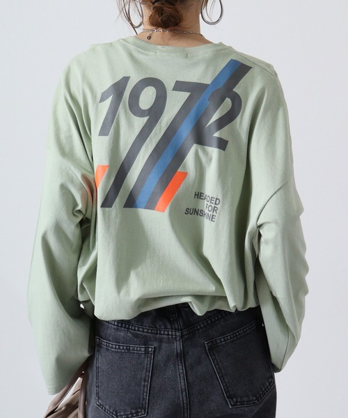 FUNALIVE(ファンアライブ)の「Big long sleeve printed T-shirt / プリント入りビッグ長袖Tシャツ unisex(Tシャツ/カットソー・メンズ・ネイビー系/ホワイト系/ネイビー/ホワイト/チャコールグレー/ベージュ系/杢グレー/ブラック/モカ/ミント/ベージュ/チャコール/ライトグリーン/ブルー/ラベンダー/ブラック系・XL/L/M)」の11枚目の写真