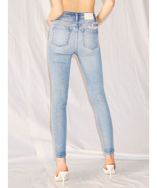 GYDA（ジェイダ）の「ハイウエスト PEEPダメージスキニーデニムパンツ（デニムパンツ・レディース・ライトブルー/ブルー・X-SMALL/MEDIUM/SMALL）」の3枚目の写真