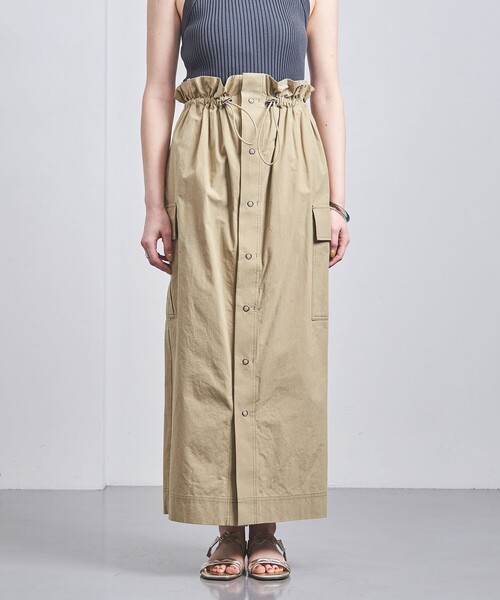 SACRA(サクラ)の「【別注】<SACRA>カーゴ ドローストリング マキシスカート(スカート・レディース・ベージュ/ネイビー・36/38)」の3枚目の写真