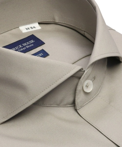 TOKYO SHIRTS（トウキョウシャツ）の「形態安定ノーアイロン ホリゾンタルワイド 長袖ビジネスワイシャツ（ビジネスシャツ・メンズ・ブラウン・首回り37cm-裄丈80cm/首回り39cm-裄丈80cm/首回り39cm-裄丈84cm/首回り41cm-裄丈82cm/首回り41cm-裄丈86cm/首回り42cm-裄丈82cm/首回り42cm-裄丈86cm/首回り43cm-裄丈82cm/首回り43cm-裄丈86cm/首回り37cm-裄丈84cm）」の4枚目の写真