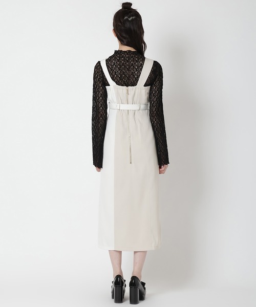 REDYAZEL（レディアゼル）の「バイカラージップジャンスカ（ジャンパースカート・レディース・ブルー/ベージュ/ネイビー・FREE）」の5枚目の写真