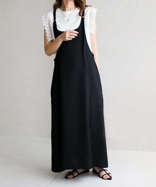 Social GIRL(ソーシャルガール)の「キャミフレアワンピース(ワンピース・レディース・ブラック/アイボリー/モカ・M)」の2枚目の写真