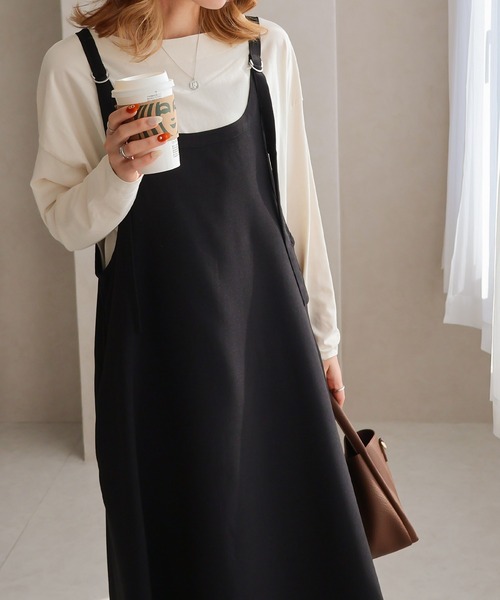 Social GIRL(ソーシャルガール)の「キャミフレアワンピース(ワンピース・レディース・ブラック/アイボリー/モカ・M)」の5枚目の写真