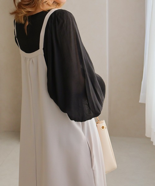 Social GIRL(ソーシャルガール)の「キャミフレアワンピース(ワンピース・レディース・ブラック/アイボリー/モカ・M)」の10枚目の写真