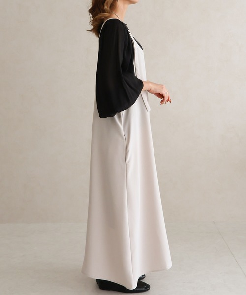 Social GIRL(ソーシャルガール)の「キャミフレアワンピース(ワンピース・レディース・ブラック/アイボリー/モカ・M)」の13枚目の写真