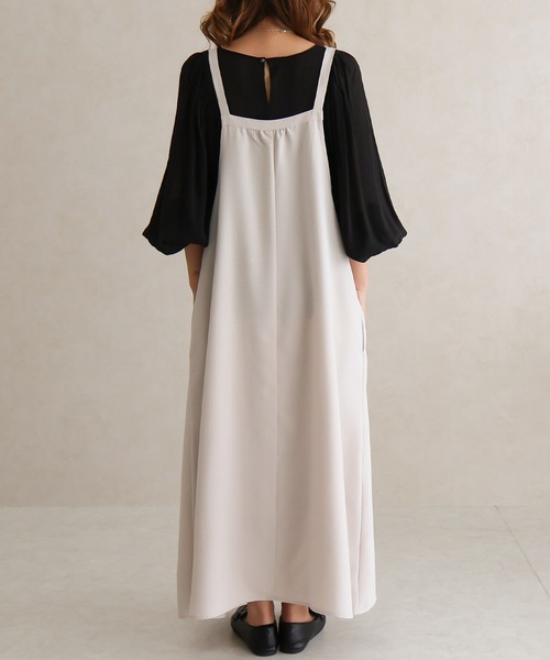 Social GIRL(ソーシャルガール)の「キャミフレアワンピース(ワンピース・レディース・ブラック/アイボリー/モカ・M)」の15枚目の写真