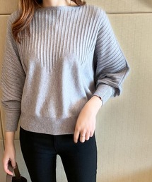 ニットトップス きれいめ 春 フィット