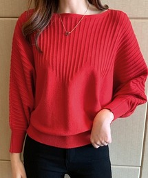 ニットトップス きれいめ 春 フィット