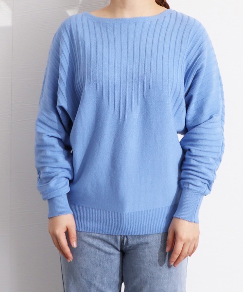 Miniministore(ミニミニストア)の「ニットトップス きれいめ 春 フィット(ニット/セーター・レディース・ブラック/ベージュ/ブルー/オフホワイト/グレー/イエロー/レッド/ピンク/ブラウン・FREE)」の6枚目の写真