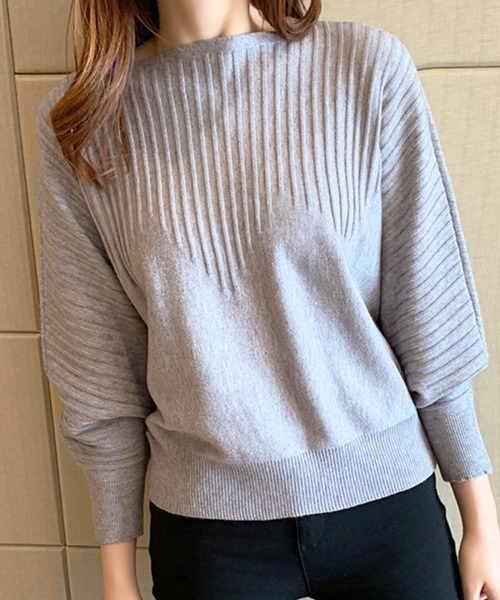 Miniministore(ミニミニストア)の「ニットトップス きれいめ 春 フィット(ニット/セーター・レディース・ブラック/ベージュ/ブルー/オフホワイト/グレー/イエロー/レッド/ピンク/ブラウン・FREE)」の10枚目の写真