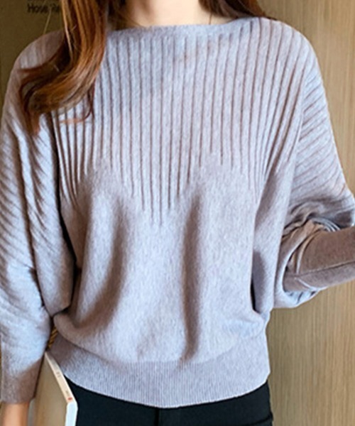 Miniministore(ミニミニストア)の「ニットトップス きれいめ 春 フィット(ニット/セーター・レディース・ブラック/ベージュ/ブルー/オフホワイト/グレー/イエロー/レッド/ピンク/ブラウン・FREE)」の11枚目の写真