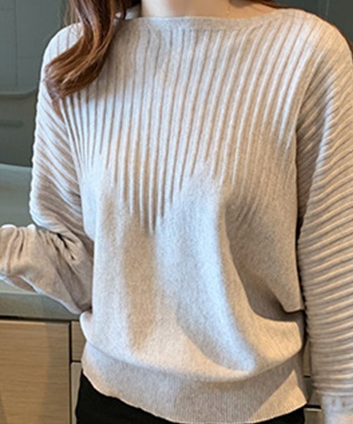 Miniministore(ミニミニストア)の「ニットトップス きれいめ 春 フィット(ニット/セーター・レディース・ブラック/ベージュ/ブルー/オフホワイト/グレー/イエロー/レッド/ピンク/ブラウン・FREE)」の15枚目の写真