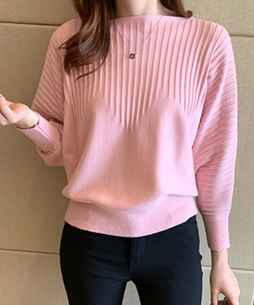 Miniministore(ミニミニストア)の「ニットトップス きれいめ 春 フィット(ニット/セーター・レディース・ブラック/ベージュ/ブルー/オフホワイト/グレー/イエロー/レッド/ピンク/ブラウン・FREE)」の16枚目の写真