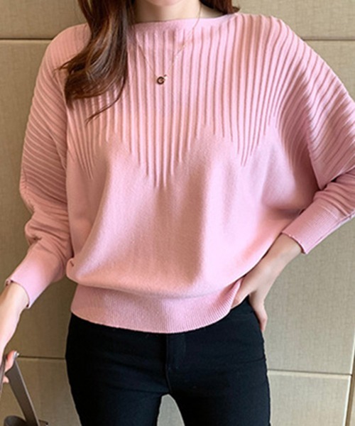 Miniministore(ミニミニストア)の「ニットトップス きれいめ 春 フィット(ニット/セーター・レディース・ブラック/ベージュ/ブルー/オフホワイト/グレー/イエロー/レッド/ピンク/ブラウン・FREE)」の17枚目の写真