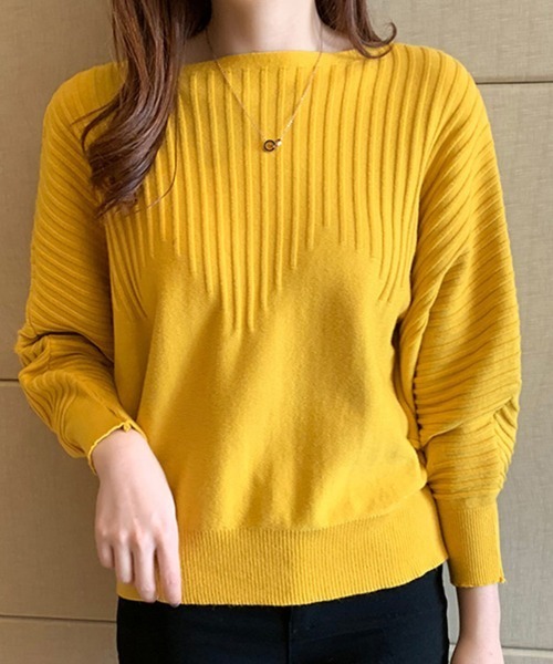 Miniministore(ミニミニストア)の「ニットトップス きれいめ 春 フィット(ニット/セーター・レディース・ブラック/ベージュ/ブルー/オフホワイト/グレー/イエロー/レッド/ピンク/ブラウン・FREE)」の19枚目の写真
