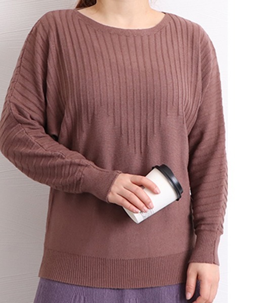 Miniministore(ミニミニストア)の「ニットトップス きれいめ 春 フィット(ニット/セーター・レディース・ブラック/ベージュ/ブルー/オフホワイト/グレー/イエロー/レッド/ピンク/ブラウン・FREE)」の20枚目の写真
