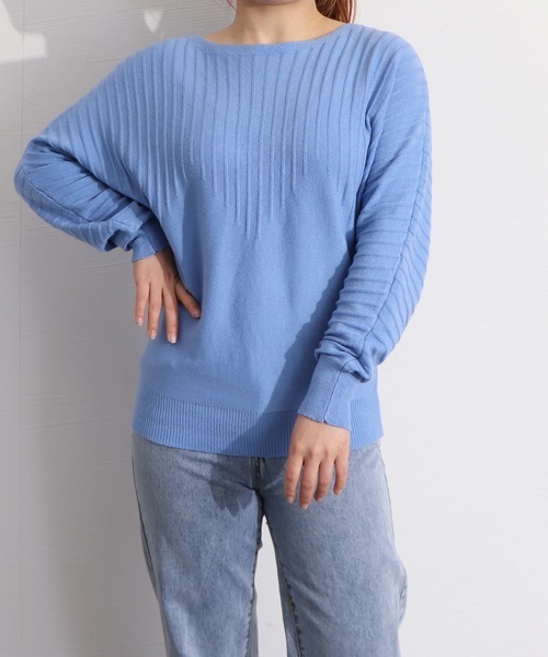 Miniministore(ミニミニストア)の「ニットトップス きれいめ 春 フィット(ニット/セーター・レディース・ブラック/ベージュ/ブルー/オフホワイト/グレー/イエロー/レッド/ピンク/ブラウン・FREE)」の21枚目の写真