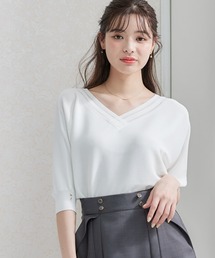 12Twelve Agenda（トゥエルブ　アジェンダ）の「前後2wayシアーネックドルマン5分袖ニットプルオーバー（ニット/セーター）」