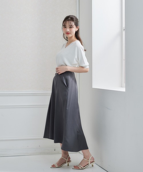 12Twelve Agenda(トゥエルブ アジェンダ)の「前後2wayシアーネックドルマン5分袖ニットプルオーバー(ニット/セーター・レディース・オフホワイト/イエロー/ネイビー/ラベンダー/ブルー・M)」の11枚目の写真