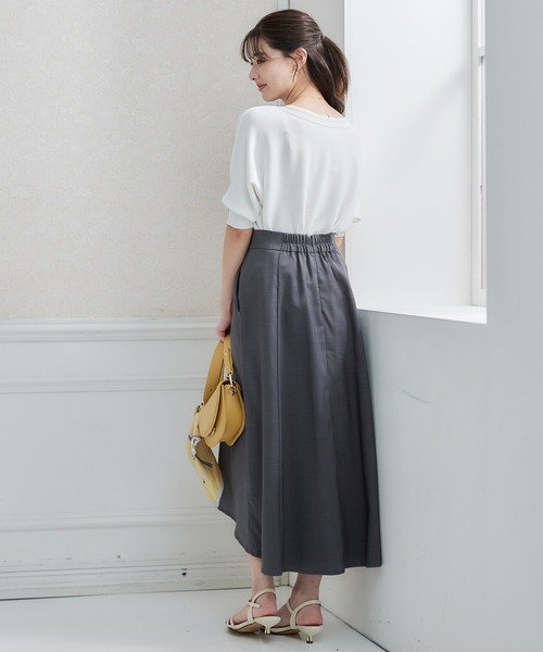 12Twelve Agenda(トゥエルブ アジェンダ)の「前後2wayシアーネックドルマン5分袖ニットプルオーバー(ニット/セーター・レディース・オフホワイト/イエロー/ネイビー/ラベンダー/ブルー・M)」の13枚目の写真