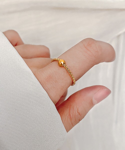 ABBEY MARKET(アビーマーケット)の「金属アレルギー対応 ステンレスリング チェーンリング サージカルステンレス K18GP(リング・レディース・ゴールド/シルバー/ゴールド系その他・21号/18号/16号/14号/11号/9号)」の3枚目の写真