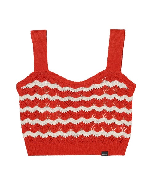 MILKFED.(ミルクフェド)の「WAVE PATTERN KNIT CAMISOLE(キャミソール・レディース・ブラック/レッド/ブラウン・ONE SIZE)」の3枚目の写真