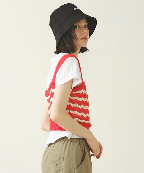 MILKFED.(ミルクフェド)の「WAVE PATTERN KNIT CAMISOLE(キャミソール・レディース・ブラック/レッド/ブラウン・ONE SIZE)」の12枚目の写真