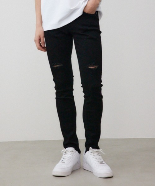 【セール】AZUL DENIM クラッシュスキニー（デニムパンツ）｜AZUL BY MOUSSY（アズールバイマウジー）