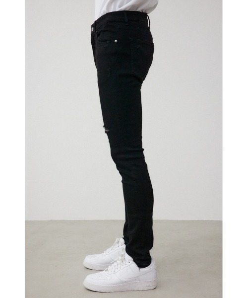 AZUL by moussy（アズールバイマウジー）の「AZUL DENIM クラッシュスキニー（デニムパンツ・メンズ・ライトブルー/ブラック・X-LARGE/X-SMALL）」の7枚目の写真