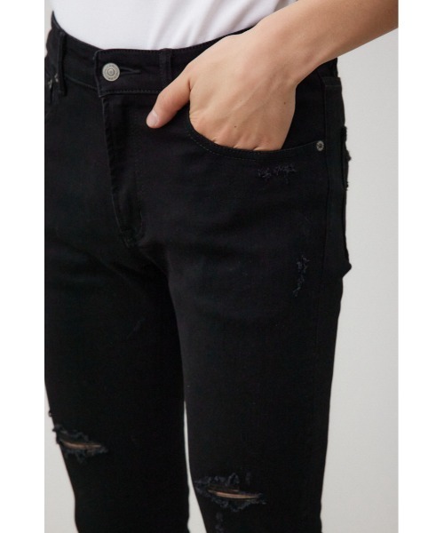 AZUL by moussy（アズールバイマウジー）の「AZUL DENIM クラッシュスキニー（デニムパンツ・メンズ・ライトブルー/ブラック・X-LARGE/X-SMALL）」の11枚目の写真