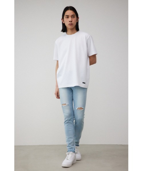 AZUL by moussy（アズールバイマウジー）の「AZUL DENIM クラッシュスキニー（デニムパンツ・メンズ・ライトブルー/ブラック・X-LARGE/X-SMALL）」の16枚目の写真