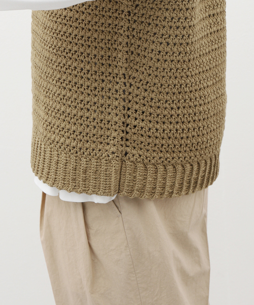 EDIFICE（エディフィス）の「ハンドクロシェ Vネックニットベスト（ニット/セーター・メンズ・ブラック/カーキ・FREE）」の10枚目の写真