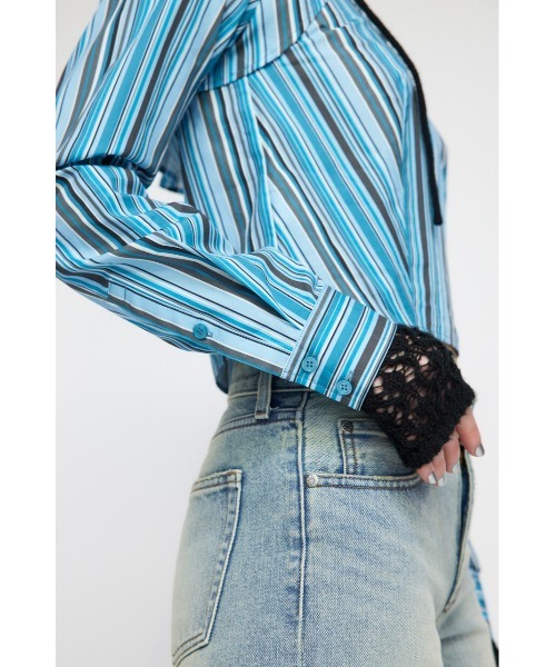 LAGUA GEM(ラグアジェム)の「RATHER SHORT シャツ(シャツ/ブラウス・レディース・イエロー/ブルー・FREE)」の13枚目の写真