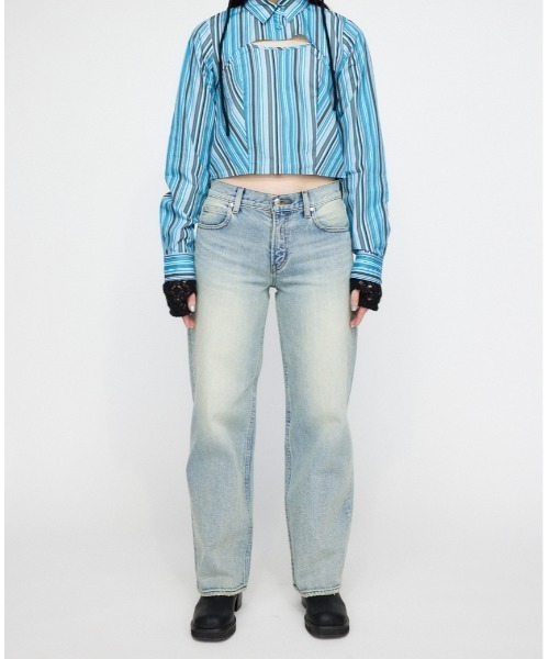 LAGUA GEM(ラグアジェム)の「RATHER SHORT シャツ(シャツ/ブラウス・レディース・イエロー/ブルー・FREE)」の5枚目の写真