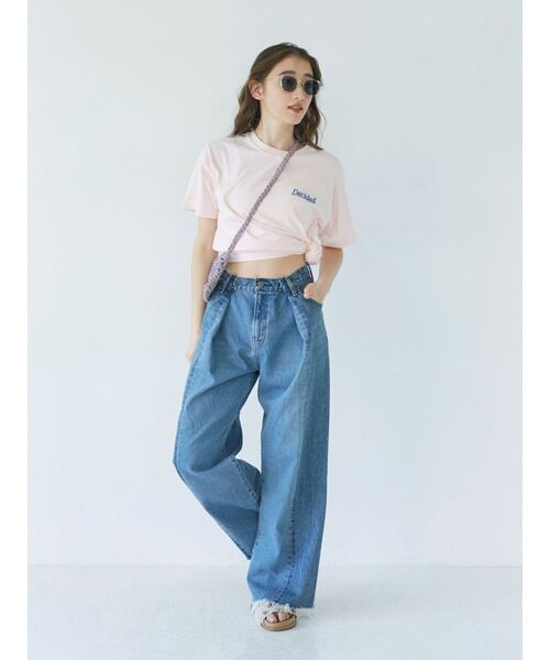 Ungrid（アングリッド）の「カラーエンブロイダリーTee（Tシャツ/カットソー・レディース・チャコールグレー/ピンク/イエロー/オフホワイト/オレンジ・FREE）」の12枚目の写真