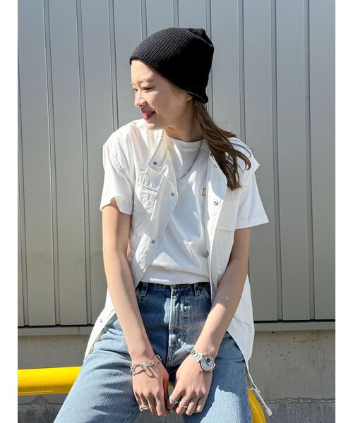 Ungrid（アングリッド）の「カラーエンブロイダリーTee（Tシャツ/カットソー・レディース・チャコールグレー/ピンク/イエロー/オフホワイト/オレンジ・FREE）」の17枚目の写真