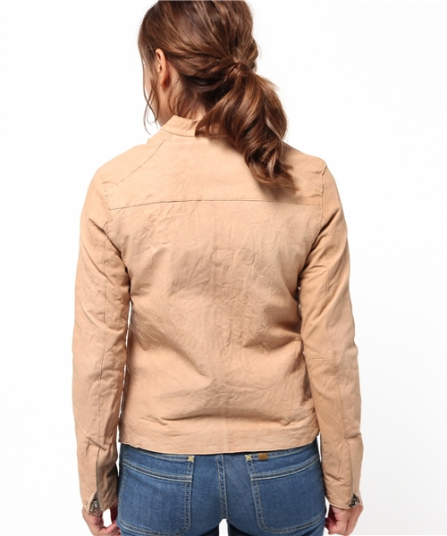 DouDou（ドゥドゥ）の「【DouDou】レザーライダース（ライダースジャケット・レディース・ブルー/ライトグリーン/ブラウン・FREE）」の6枚目の写真