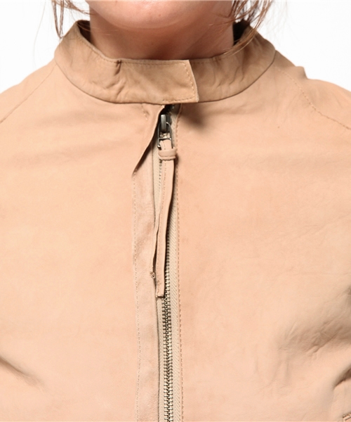 DouDou（ドゥドゥ）の「【DouDou】レザーライダース（ライダースジャケット・レディース・ブルー/ライトグリーン/ブラウン・FREE）」の7枚目の写真