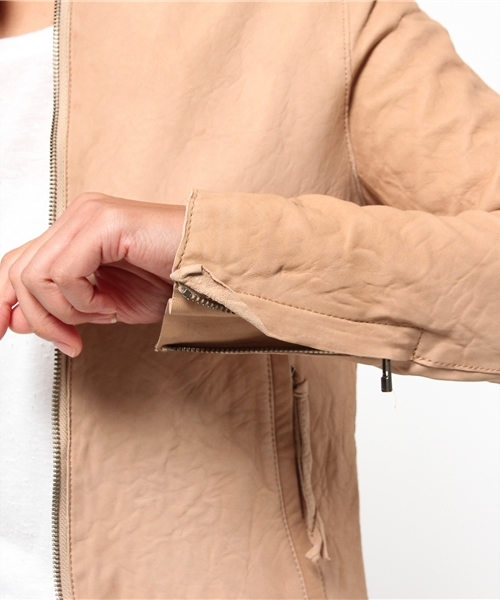 DouDou（ドゥドゥ）の「【DouDou】レザーライダース（ライダースジャケット・レディース・ブルー/ライトグリーン/ブラウン・FREE）」の9枚目の写真