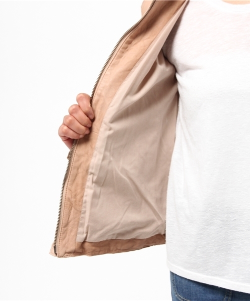 DouDou（ドゥドゥ）の「【DouDou】レザーライダース（ライダースジャケット・レディース・ブルー/ライトグリーン/ブラウン・FREE）」の13枚目の写真