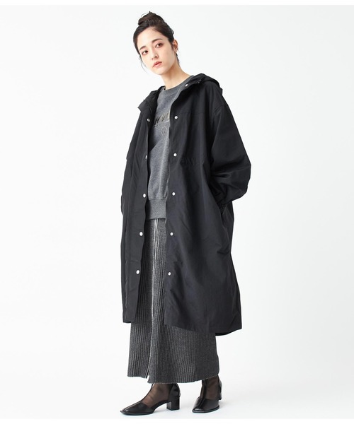 ANAP（アナップ）の「ナイロンロングコート（ナイロンジャケット・レディース・カーキ/ブラック/アイボリー・FREE）」の6枚目の写真