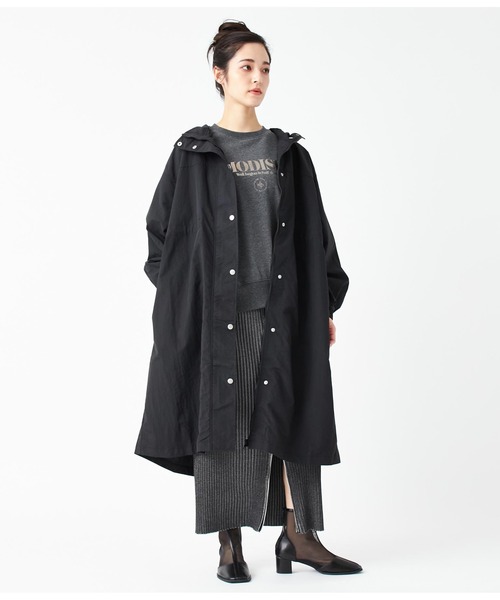 ANAP（アナップ）の「ナイロンロングコート（ナイロンジャケット・レディース・カーキ/ブラック/アイボリー・FREE）」の9枚目の写真